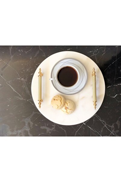 Modestmar Natural Marble Round Presentation Tray