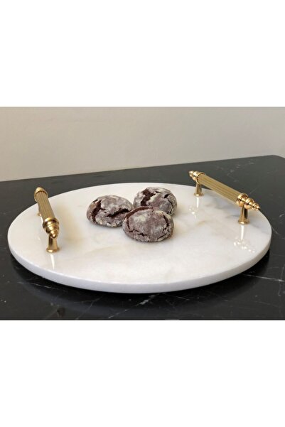 Modestmar Natural Marble Round Presentation Tray