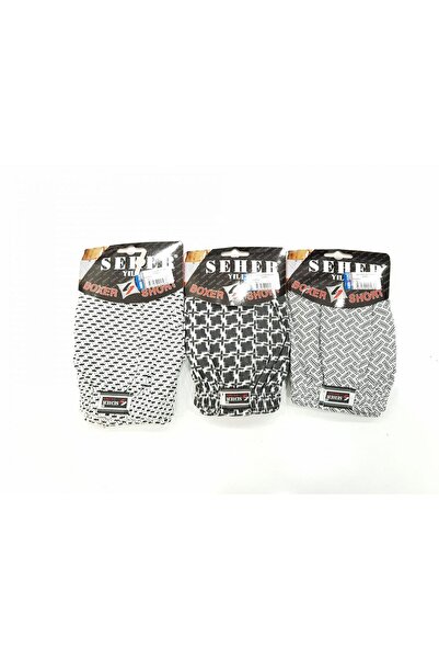 Seher Pachet de 3 lenjerie intimă pentru bărbați, cu model, tip boxer