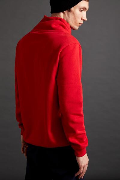 DeFacto Cool Baskılı Slim Fit Şal Yaka Sweatshirt