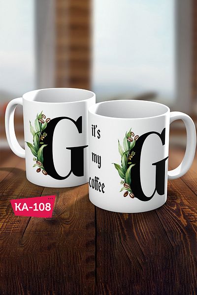 Biz Dijital Letter G Printed Gift Coffee Mug