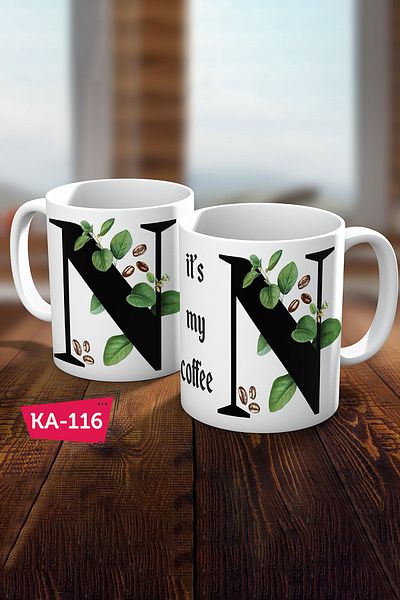 Biz Dijital Letter N Printed Gift Coffee Mug