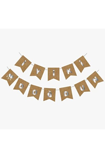 Doğasüs لافتة عيد ميلاد سعيد مطبوعة باللون الفضي المعدني