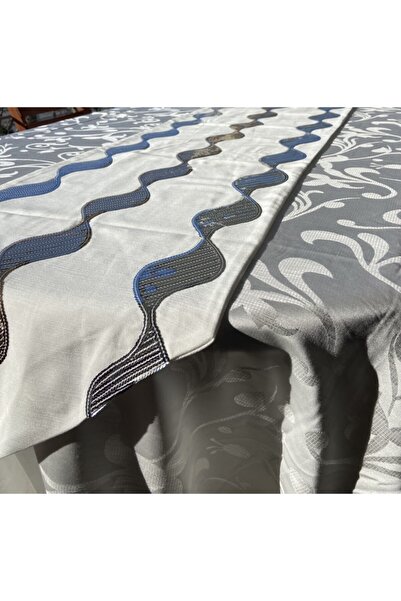 NAVAL MARIN Payetli Masa Örtüsü  Runner Seti
