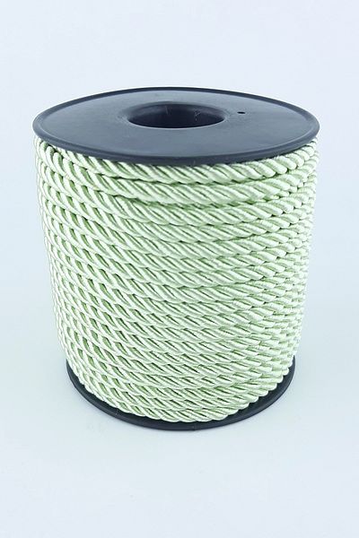 Hobigram Ανοιχτό πράσινο κορδόνι σχοινί 3 mm 10 Mt – Σχοινί πλεξίματος, κομψό σχέδιο, γυναικείο αξεσουάρ – Σχοινί πλεξίματος