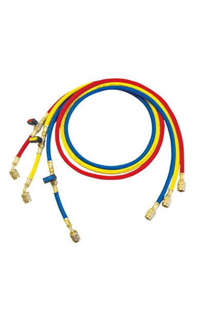 BEKATECH Gaz Şarj Hortumu Vanalı 3 Lü Takım 150cm R134-r600-r22-r404
