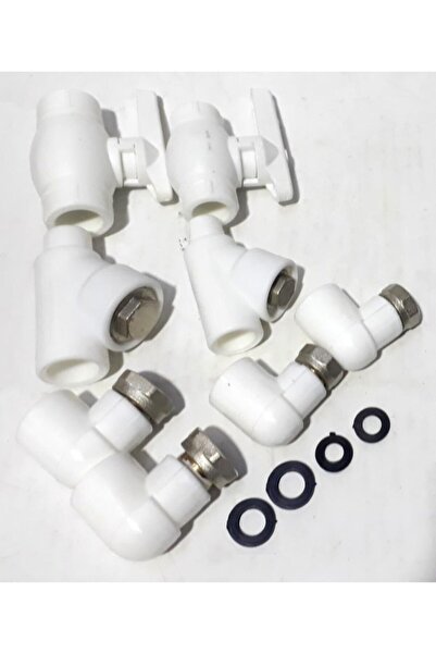 abnturk 8 Parça Ar-su Hareketli Dirsekli Kaliteli Kombi Bağlantı Seti Kalitel...