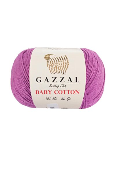 Gazzal Лилава бебешка памучна плетена прежда 3414