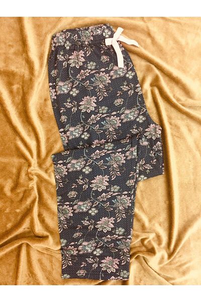 Altınay Pocketless Floral Motif Viscose Summer Women's Pajama Bottoms