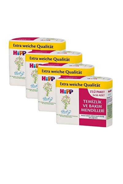 Hipp Babysanft Temizleme & Bakım Mendili 3x56 Ekonomik Boy 4'lı Paket