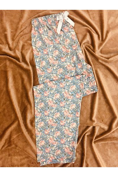 Altınay Pantaloni de pijama de vară din viscoză fără buzunar cu motiv floral