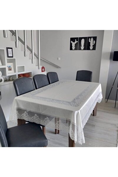 SosyeteDükkanı Special Cream Carefree Lace Tablecloth (160X220Cm)