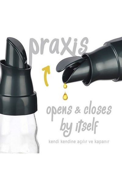 Titiz Praxis Oil Bottle with Automatic Opening Lid 370 Ml Glass Bottle