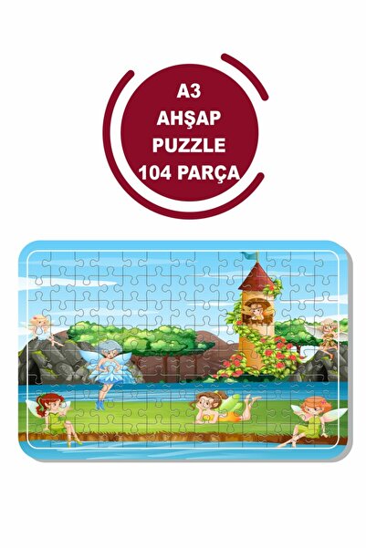 Baskı Atölyesi أرض الحكايات الخيالية الجنيات A3 104 قطعة لغز خشبي