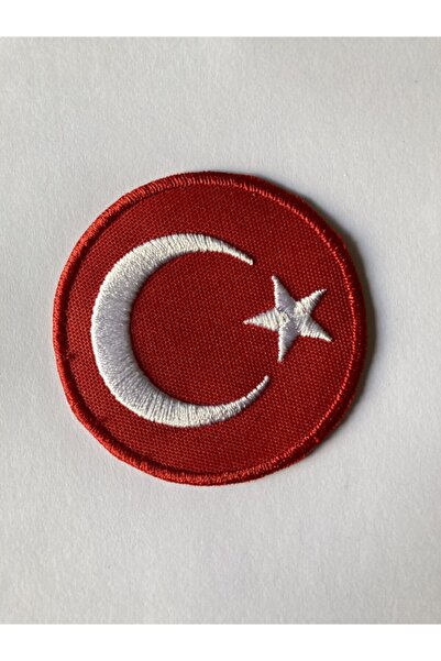 StüdyoÜmitTişört Türk Bayrağı Bayrak 6,5 Cm. X 6,5 Cm. Yuvarlak Arma Patches ...