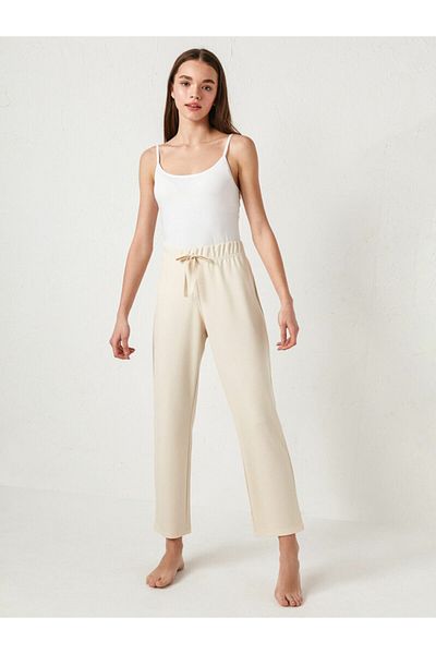 LC Waikiki Women's Beige Plain Pajama Bottoms