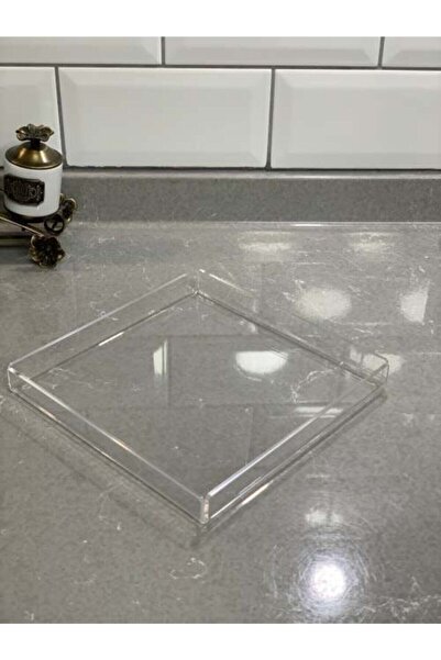 Hyatt Concept 20*20cm Pleksiglas Dekoratif Sunum Tepsisi Şeffaf