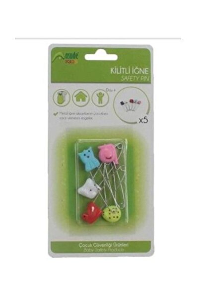 ASUDE Renkli Kids Kilitli İğne 5'li Ask815