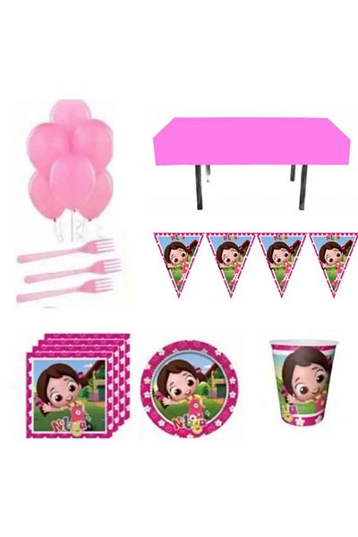 Hayaller Dükkanı Niloya Birthday Ornaments Table Set Party Set for 8