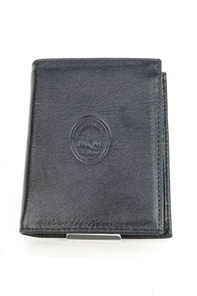 ZAYFA Men's Mkm Black Leather Wallet