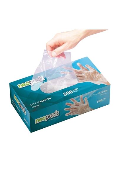 Genel Markalar Kutulu Tek Kullanımlık Şeffaf Eldiven - 500'lü 16 x 27