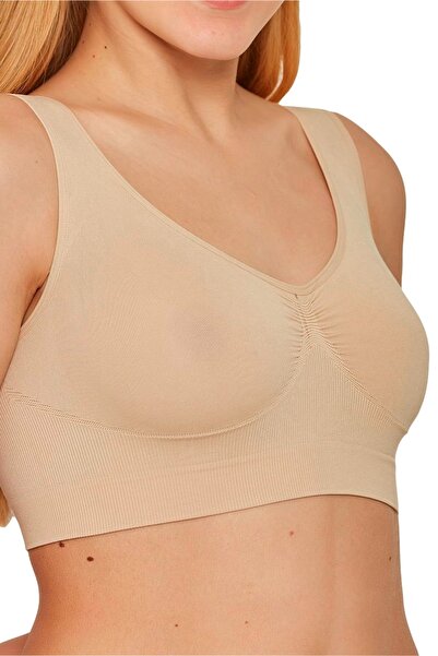 Bestin لون الجلد لينة حزام سميك المرأة بوستير الصدرية