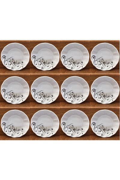 Porland Porcelain Silver Yakamoz Tea Plate Set of 12