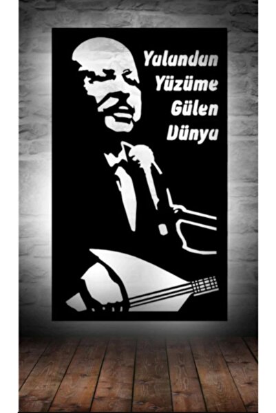 woodenart Ledli Neşet Ertaş Ahşap Tablo