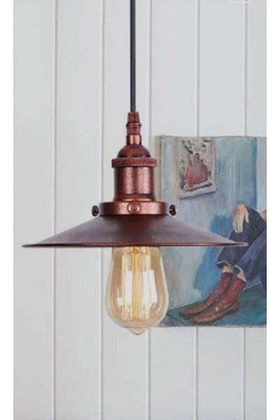 demet habek mylights S Copper Antique Single Retro Rustic Pendant Lamp Chandelier Width 22