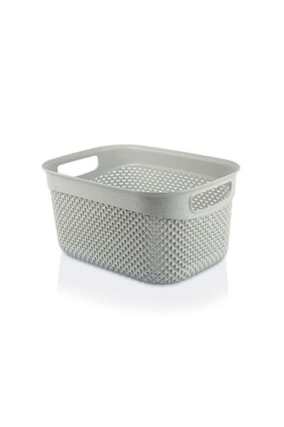 Melkan Home Ice Gray Drop Patterned Basket - 6.6L