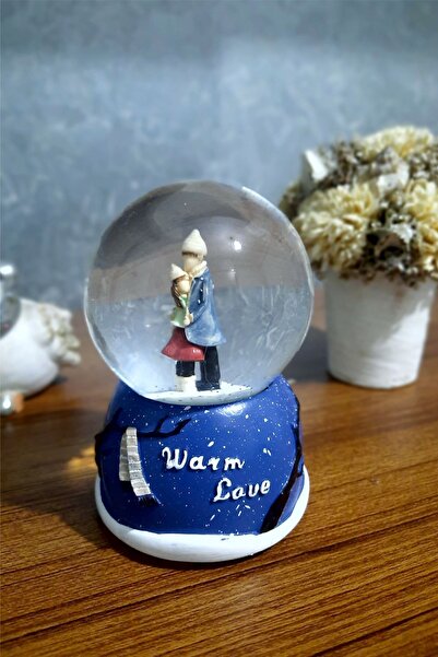 Lotus Hediye Romantik Sevgili Müzikli Ve Renkli Işıklı Orta Boy Kar Küresi