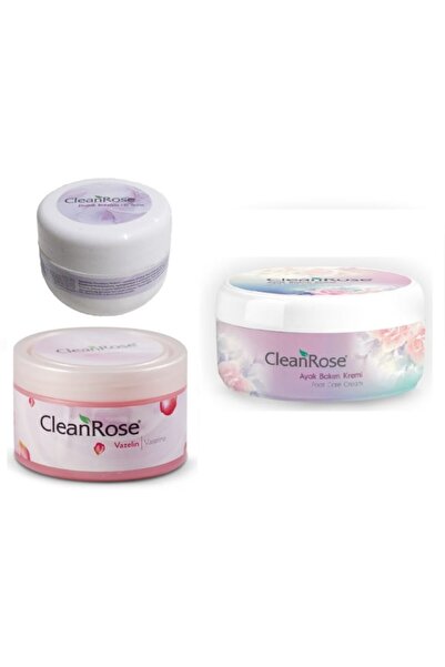 Clean Rose Gül Özlü Vazelin+dudak Balmı+ayak Bakım Kremi-cilt Ve Ayak Bakım Seti
