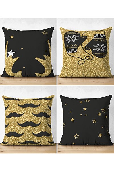 Realhomes Set de huse de pernă cu design special, 4 piese, concept de Anul No...