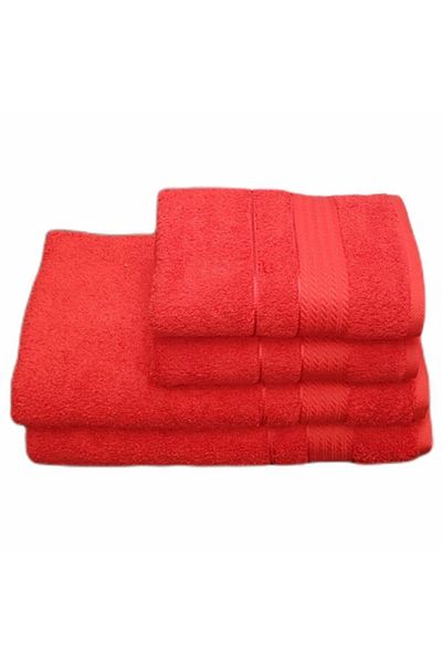 Özdilek Red Bordered Bathroom Turkish Bath Set