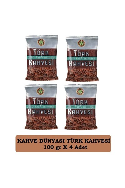 Kahve Dünyası Orta Kavrulmuş Türk Kahvesi 100 Gr X 4 Adet