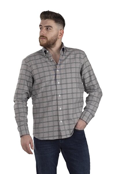 GALLİNİ WORLLD Мъжка кафява карирана риза