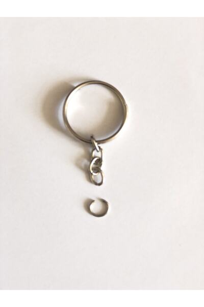 MOD 100 Adet Toptan Fiyatına Zincirli Anahtarlık Halkası Ve Takı Kancası 1.kalite Gümüş Renk