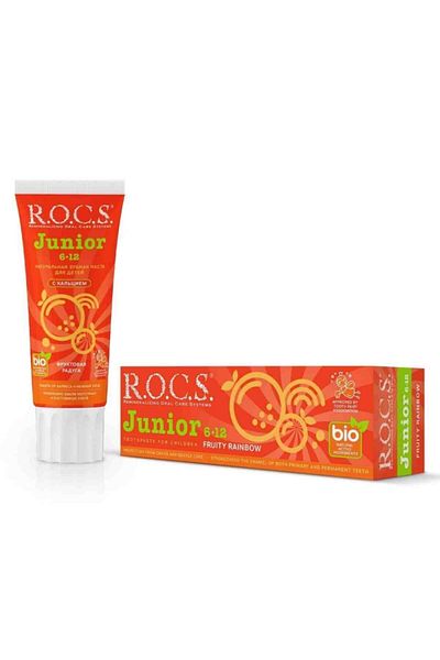 R.O.C.S. Rocs Junior 74 G Fruity Rainbow Toothpaste - 6-12 Years