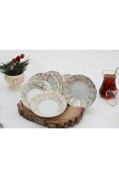 İpek Porselen Acem Çay Tabağı 6'lı