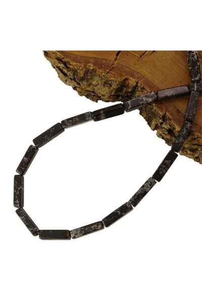Dünya Doğal Taş 4x13 mm tăiat dreptunghiular Black Variscite Stone Array- Dz3426d-s