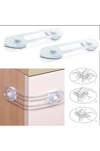 istanbulürünmarketi Multi-Purpose Baby Drawer Cabinet Safety Lock 4 Pieces