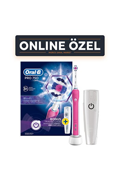 Oral-B Pro 750 Pembe + Seyahat Kutusu (Sm) ( 1 ADET )