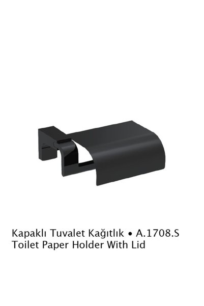 Duxxa A.1708s F1 mat crni držač toalet papira sa poklopcem