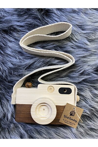 aswood Bebek Oyuncağı Ahşap Fotoğraf Makinesi, +1 Yaş Montessori Oyuncak, Org...