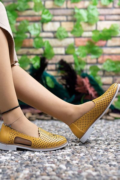 Riccon Pantofi casual muștar de damă 0012503