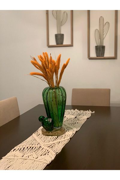 esreciks Macrame Runner Tablecloth 115*25 cm