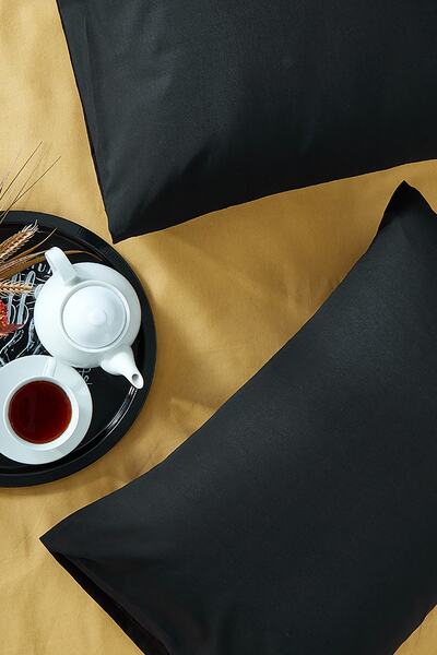 BONJARDİNHOME 100% бавовна, чорні, дві штуки, 50x70, наволочки