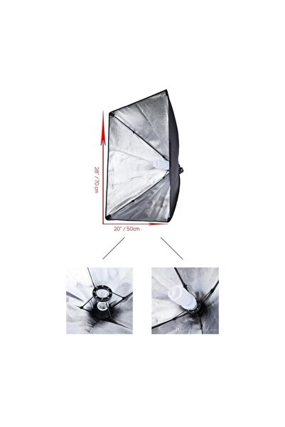cazipshop Ürün Çekimi Moda Reklam Cast İçin Güçlü Led Ampullü Sürekli Işık Softbox Set 50x70 cm