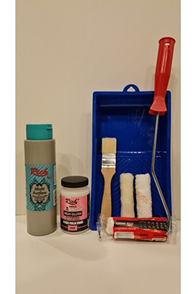 Rich Multi Surface 500cc (750 Gr ) Antik Gri Dolap Boyama Seti ( Yeni Multi Rengi )