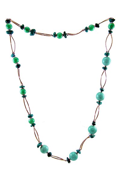 Rouge المرأة الخضراء مولين خمر الحنين الخرز قلادة